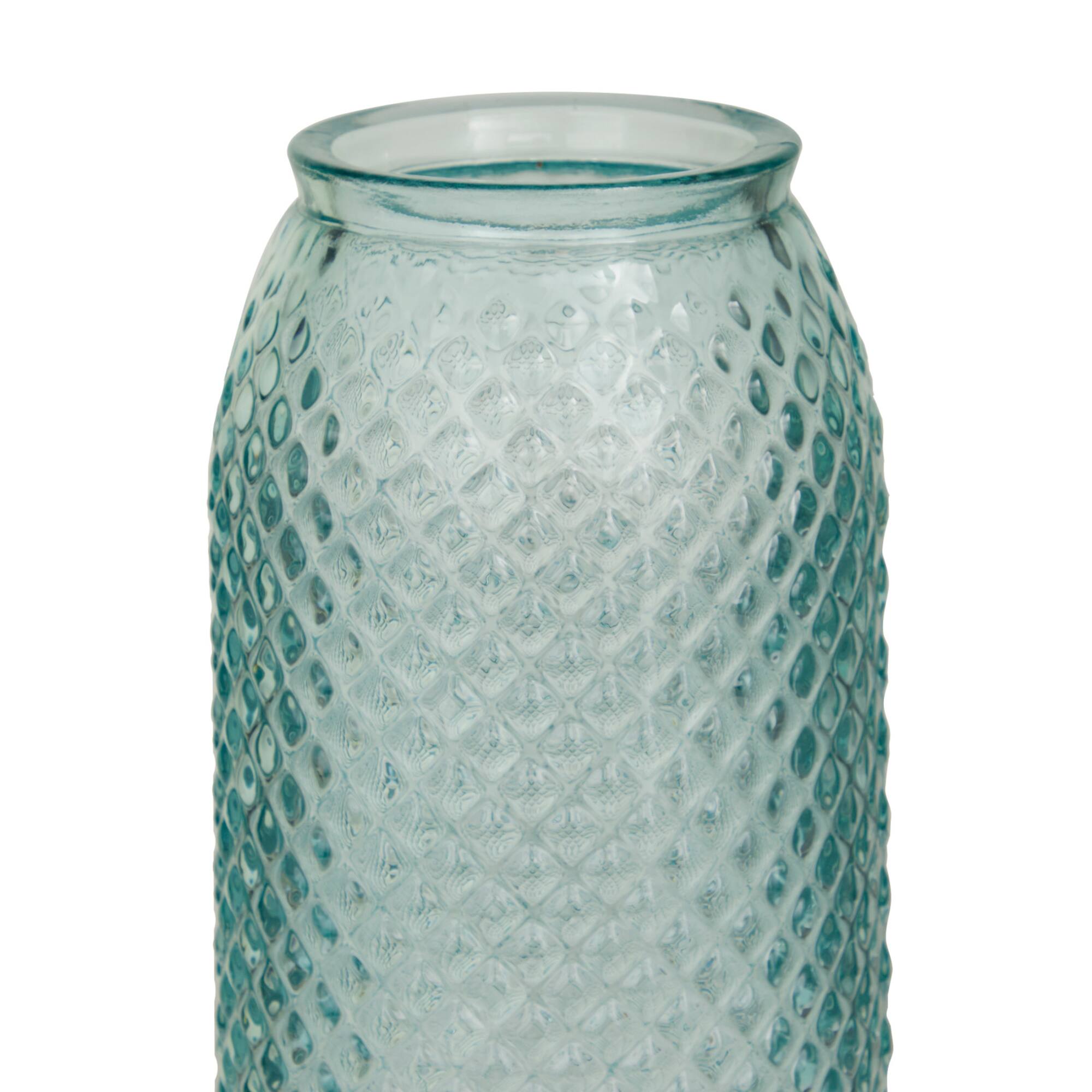 Blue Recycled Glass Handmade Spanish Vase 6" x 6" x 17"